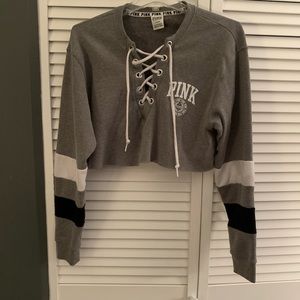 Women’s PINK Victoria Secret Crop Tie-Up Hoodie